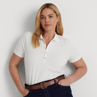 Lauren Woman Ralph Lauren Piqué Polo Shirt - ShopStyle Plus Size Tops