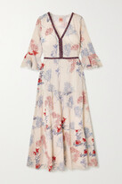 Thumbnail for your product : Emporio Sirenuse Bella Tiered Embroidered Printed Cotton-voile Maxi Dress