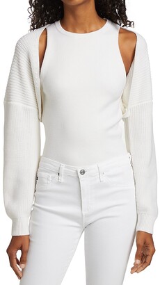Alice + Olivia Ruched Cropped T-Shirt