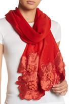 Thumbnail for your product : Saachi Floral Border Wool Wrap