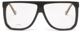 Thumbnail for your product : Loewe Filipa Oversized Flap-top Acetate Glasses - Black