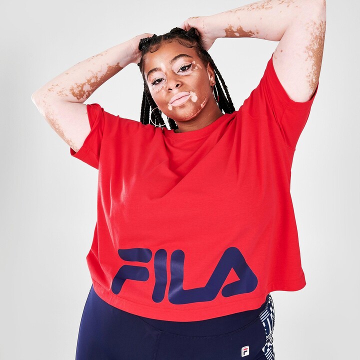 plus size fila crop top