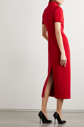 Brandon Maxwell Draped Wool-crepe Midi Dress - Red