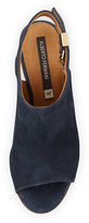 Thumbnail for your product : Alberto Fermani Ancona Suede Open-Toe Slingback, Navy