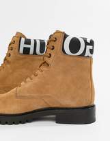Thumbnail for your product : HUGO Explore Halb suede logo boots in tan