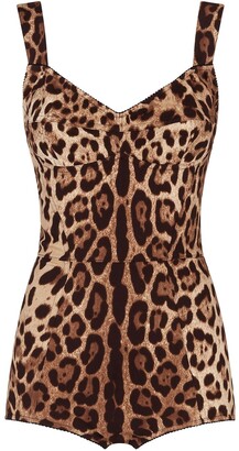 Dolce & Gabbana Leopard-Print Fitted Bodysuit