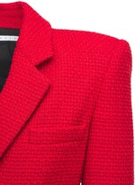 Thumbnail for your product : Area Crystal Embellished Crop Tweed Blazer