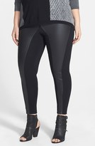 Thumbnail for your product : City Chic 'Rock Chick' Mixed Media Leggings (Plus Size)