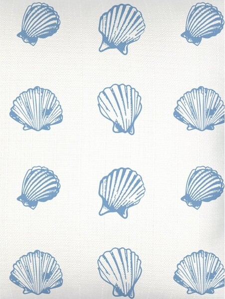 Anaya BlueSaltwaterShellPrintedLinenPillow14x40Down