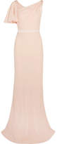 Thumbnail for your product : Alexander McQueen Draped Satin-trimmed Crepe Gown - Blush