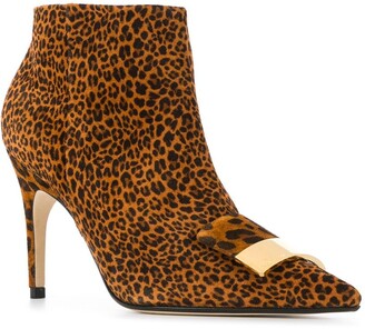Sergio Rossi Pointed Leopard Print Boots