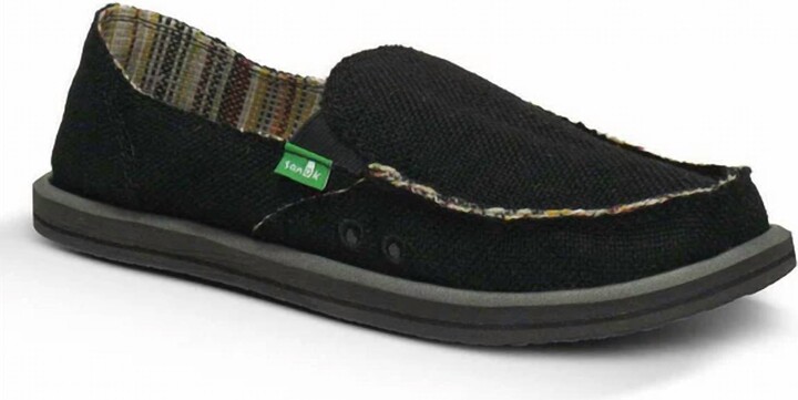 Sanuk Women's Donna Slip On In Black Hemp