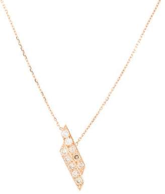 14K Brown Diamond Bar Pendant Necklace