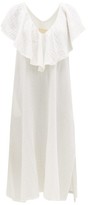 Thumbnail for your product : Anaak - Brigitte Ruffle V-neck Cotton-muslin Dress - White