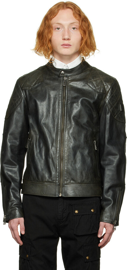 Black Men Belstaff Leather Jacket | ShopStyle