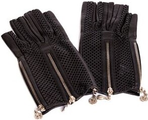 Fingerless Leather Gloves Women Black