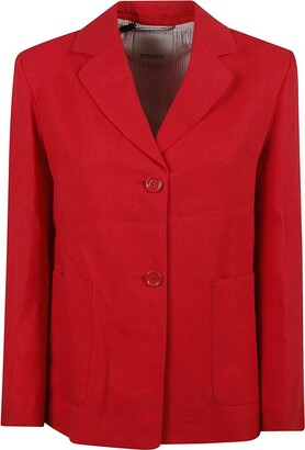 S Max Mara Tyrian Purple Linen Sofia Blazer - ShopStyle