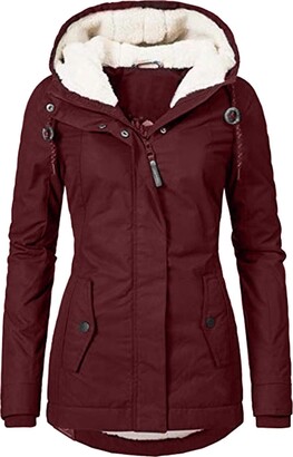 FDGH Winter Waterproof Coats for Women Windproof Warm Long Hooded Jackets  Ladies Loose Rain Outwear - ShopStyle
