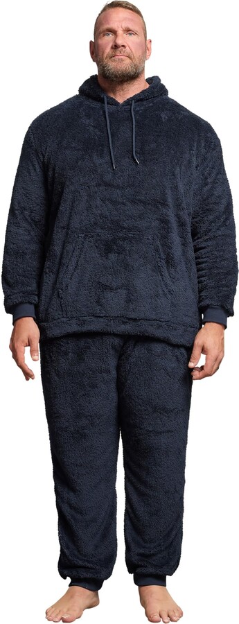 BadRhino Big Tall Blue Fleece Lounge Set Men's Plus Size