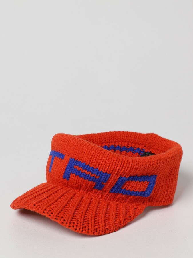 Etro Orange Wool Tricot Visor With Logo Woman in Red Save 23% Womens Hats Etro Hats 