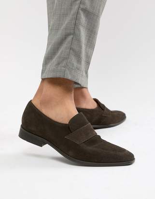 Zign Shoes penny loafers in brown suede
