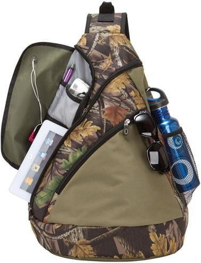 Travelwell Unisex Sling Backpack, Camouflage, 600D Polyester