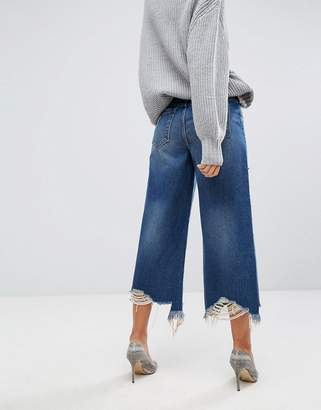 Blank NYC Wide Leg Jean With Distressing