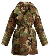 Thumbnail for your product : Norma Kamali Camo Print Sleeping Bag Knee Length Coat - Womens - Camouflage
