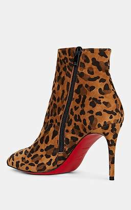 Christian Louboutin Women's Eloise Leopard-Print Suede Ankle Boots - Caramel