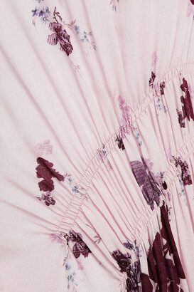 Preen Line Lois Gathered Floral-print Crepe Midi Dress