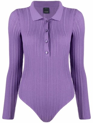 Pinko Long-Sleeved Knitted Polo Top