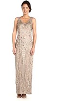 Thumbnail for your product : Sue Wong Beaded Soutache V-Neck Column Gown