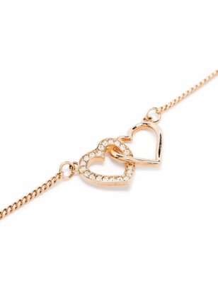 DSQUARED2 Crystal-Embellished Linked Heart Bracelet