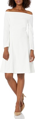 Lark & Ro Women's Long Sleeve Off the Shoulder Fit and Flare Dress