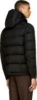 Thumbnail for your product : Moncler Black Wool Down Feather Hooded Jacket
