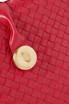 Thumbnail for your product : Bottega Veneta The Fold Intrecciato Leather Shoulder Bag - Red