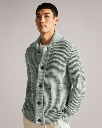 Ted Baker Comma Long Sleeve Rib Button Through Cardigan - ShopStyle