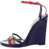 Thumbnail for your product : Roberto Cavalli Patent Leather Wedge Sandals