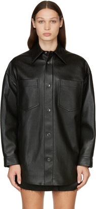 Nanushka Black Martin Regenerated Leather Jacket