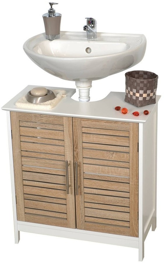 Evideco Non Pedestal Bath Under Sink Vanity Cabinet Stockholm Oak Shopstyle