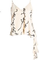 Thumbnail for your product : New Look Miss Attire Sketch Print Ruffle Cami