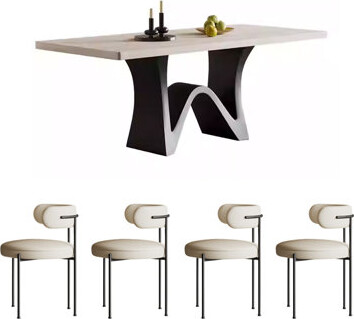 dujinlong home Modern Light Luxury Rock Slab Rectangular Table