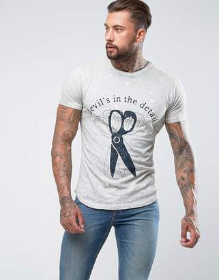 Ringspun Scissor Print T-Shirt