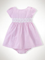 Thumbnail for your product : Ralph Lauren Baby Girl Lace-Trim Seersucker Dress