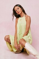Thumbnail for your product : Nasty Gal Womens Tiered Halter Mini Smock Dress - Tan - 4