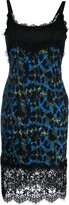 Thumbnail for your product : Diane von Furstenberg Leopard Print Lace-Trim Midi Dress