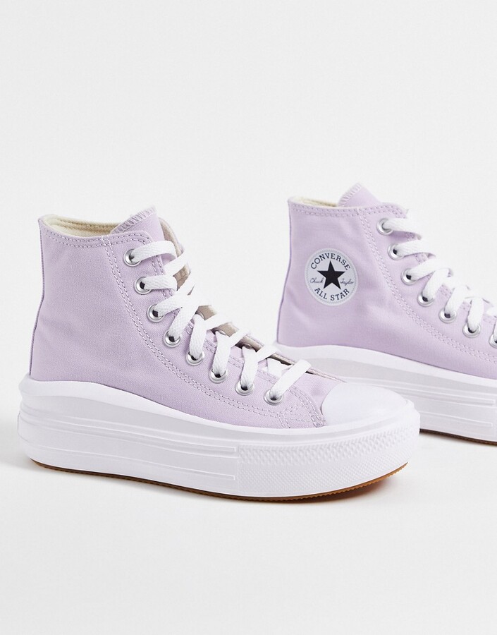 Converse Chuck Taylor All Star Hi Move canvas platform sneakers in pale  amethyst - ShopStyle