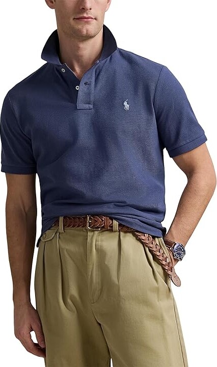 Polo Ralph Lauren The Iconic Mesh Polo Shirt Men's Short Sleeve Knit Light Navy : 2XL Cotton