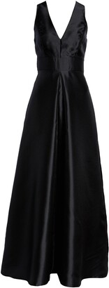 Alfred Sung Cutout Back Satin A-Line Gown