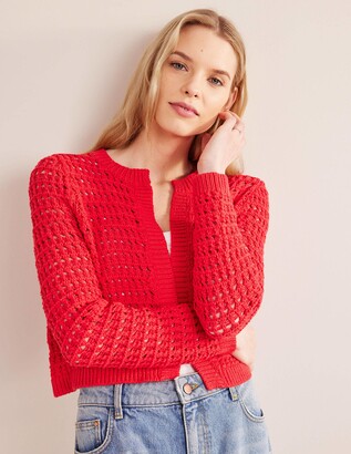 Boden Cropped Crochet Cardigan